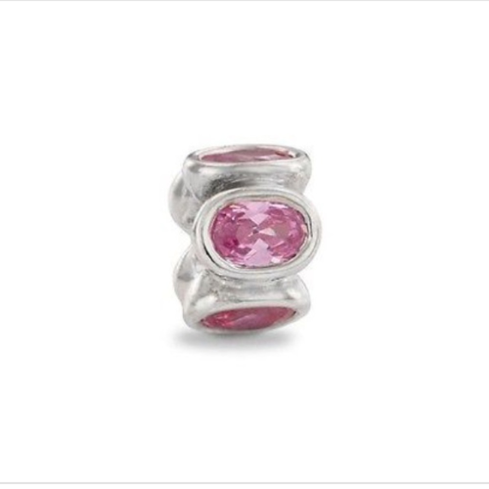 Pandora pink oval sterling silver charm & Pig bead